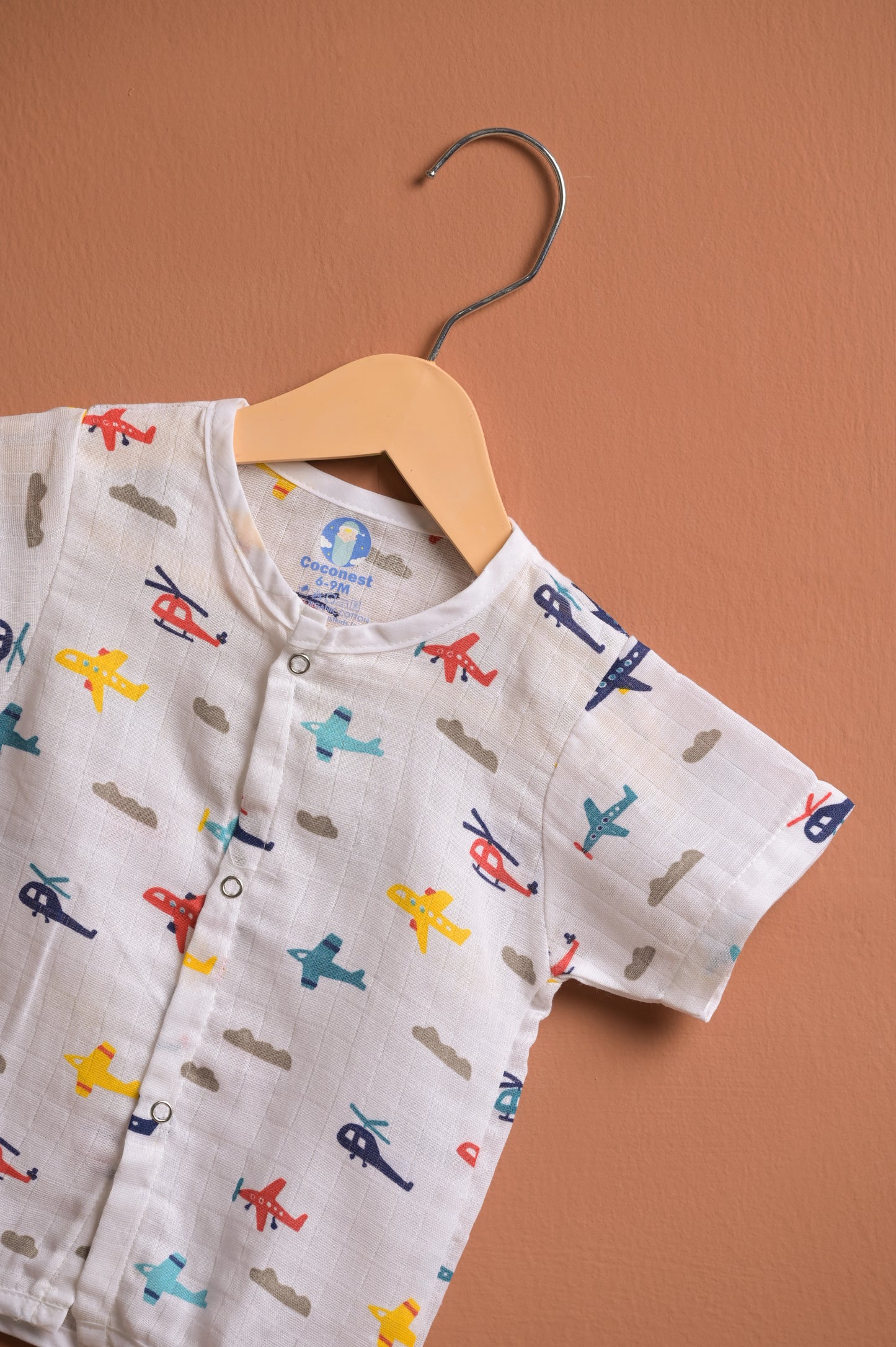 Muslin Jhabla Short Set- Little Aviator Print - Coconest Kids