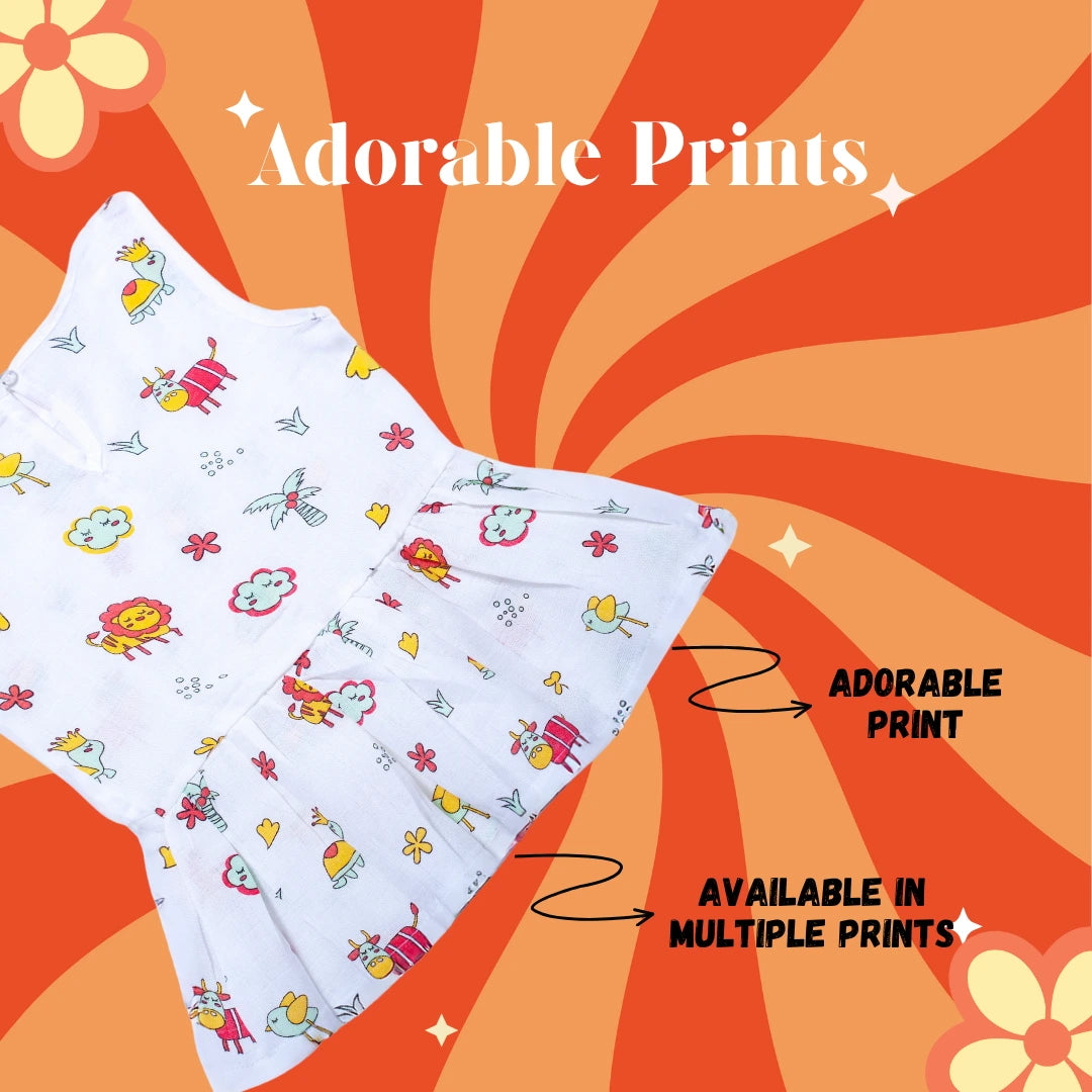 GOTS Certified- Tweetie Time Muslin Frock - Coconest Kids