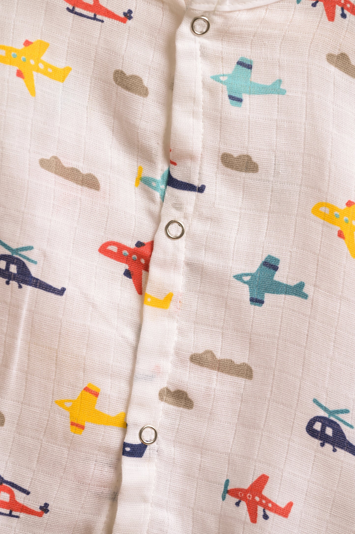Muslin Jhabla Short Set- Little Aviator Print - Coconest Kids