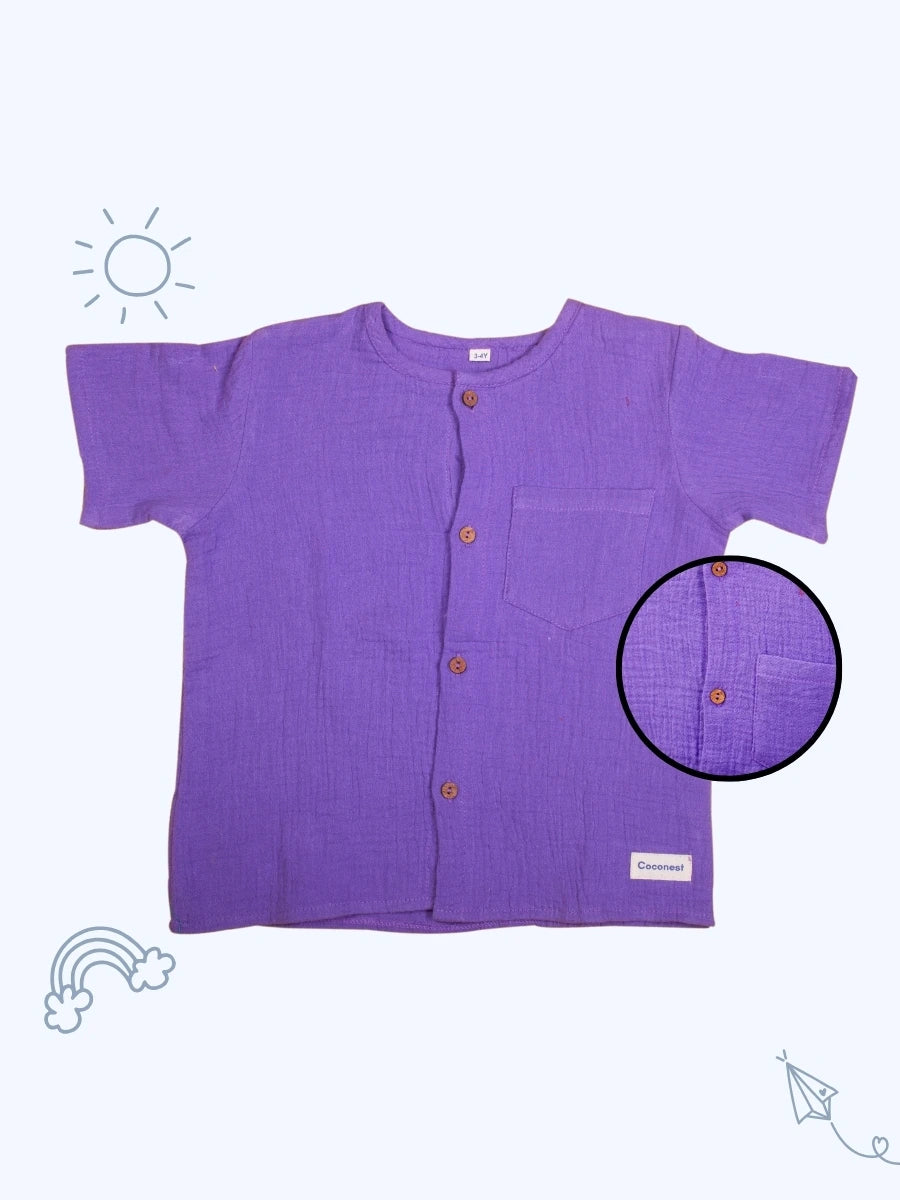 Organic Cotton Boys Co-ord Set – Pansy Purple - Coconest Kids