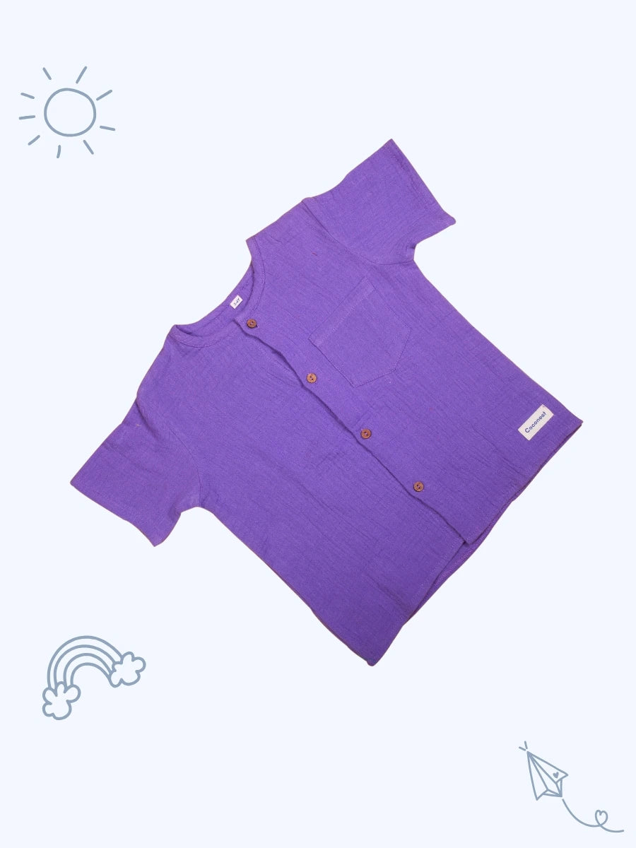 Organic Cotton Boys Co-ord Set – Pansy Purple - Coconest Kids
