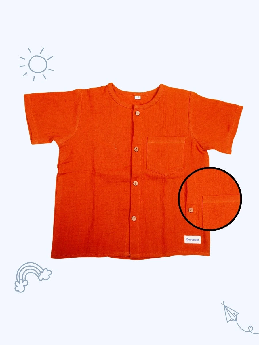 Organic Cotton Boys Co-ord Set– Rustic Red - Coconest Kids