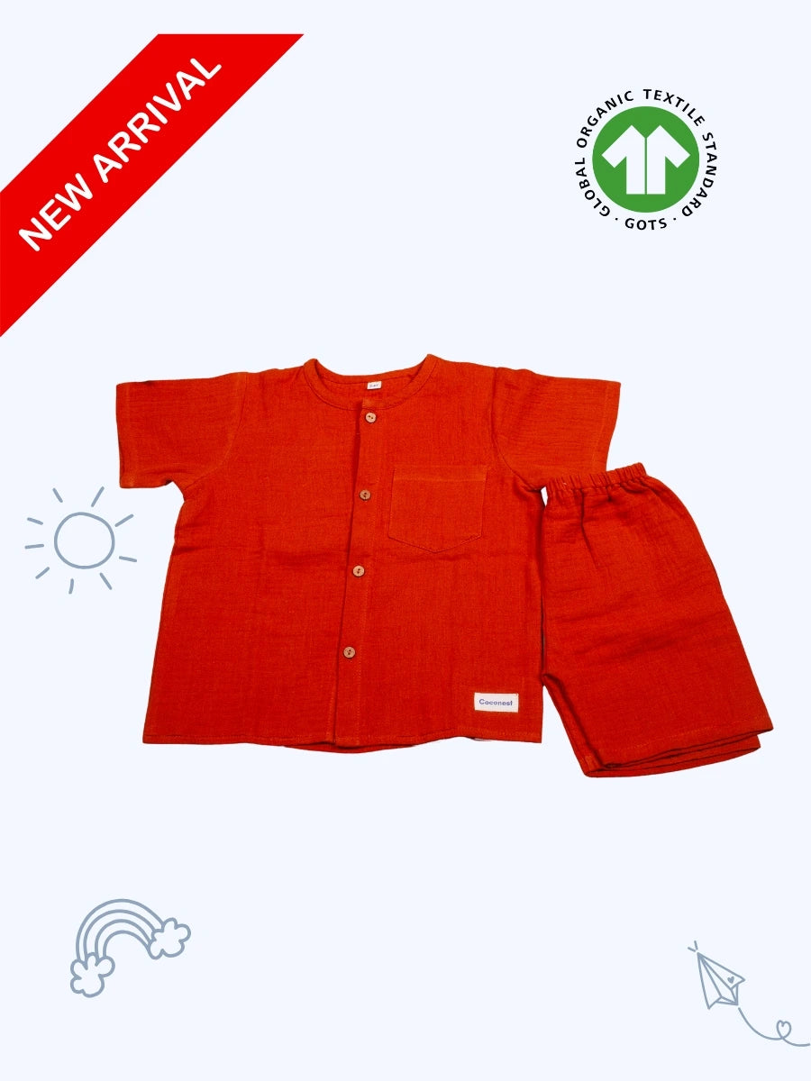 Coconest Kids Rustic Red Co-ord Set New Arrival_2