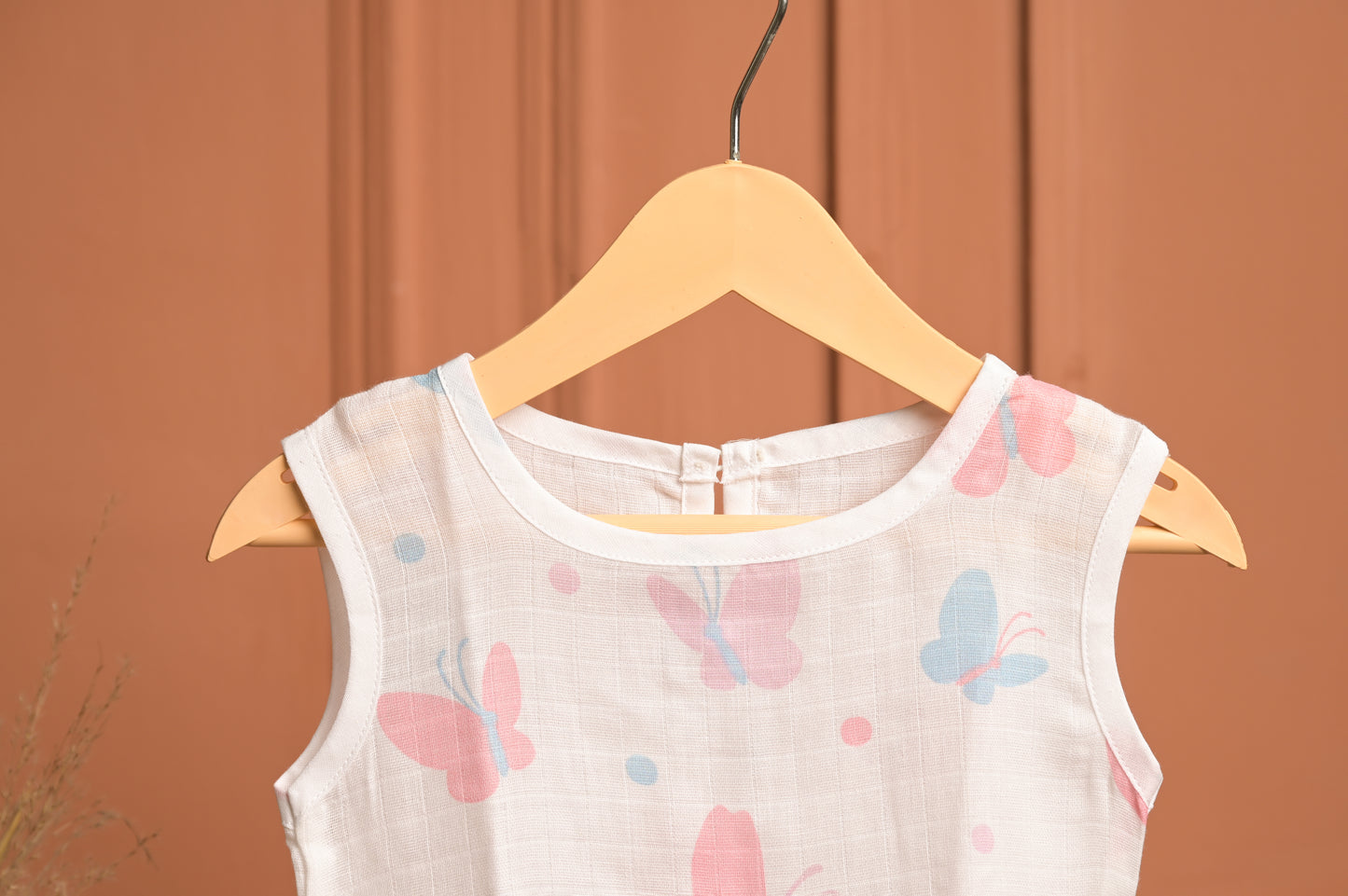GOTS Certified- Butterfly Muslin Frock - Coconest Kids