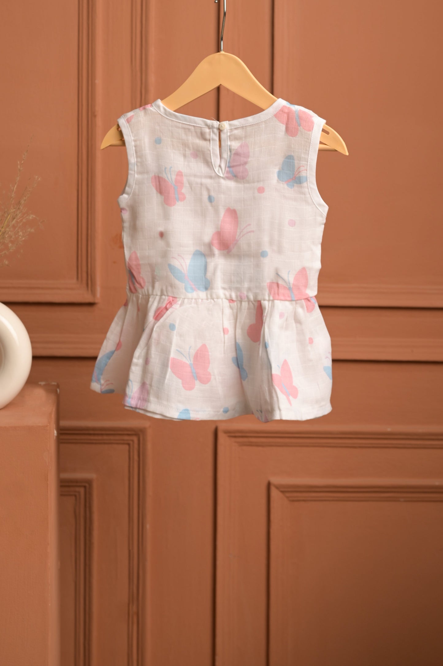 GOTS Certified- Butterfly Muslin Frock - Coconest Kids