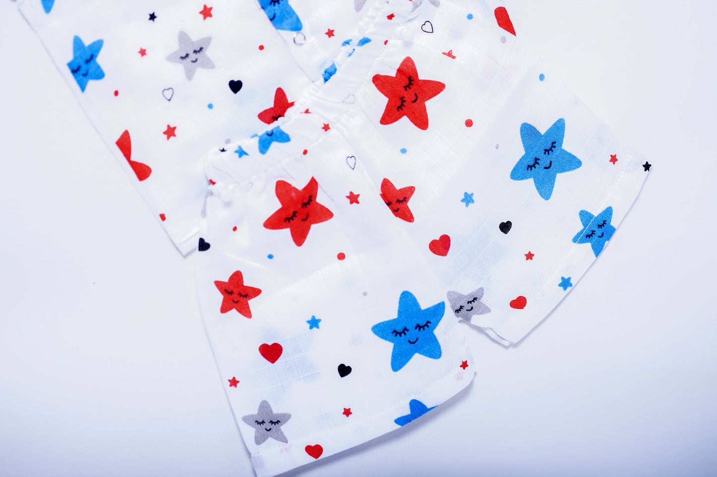 Muslin Jhabla Short Set- Starry Snuggles - Coconest Kids