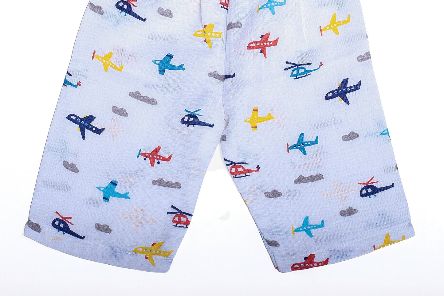Muslin Jhabla Short Set- Little Aviator Print - Coconest Kids