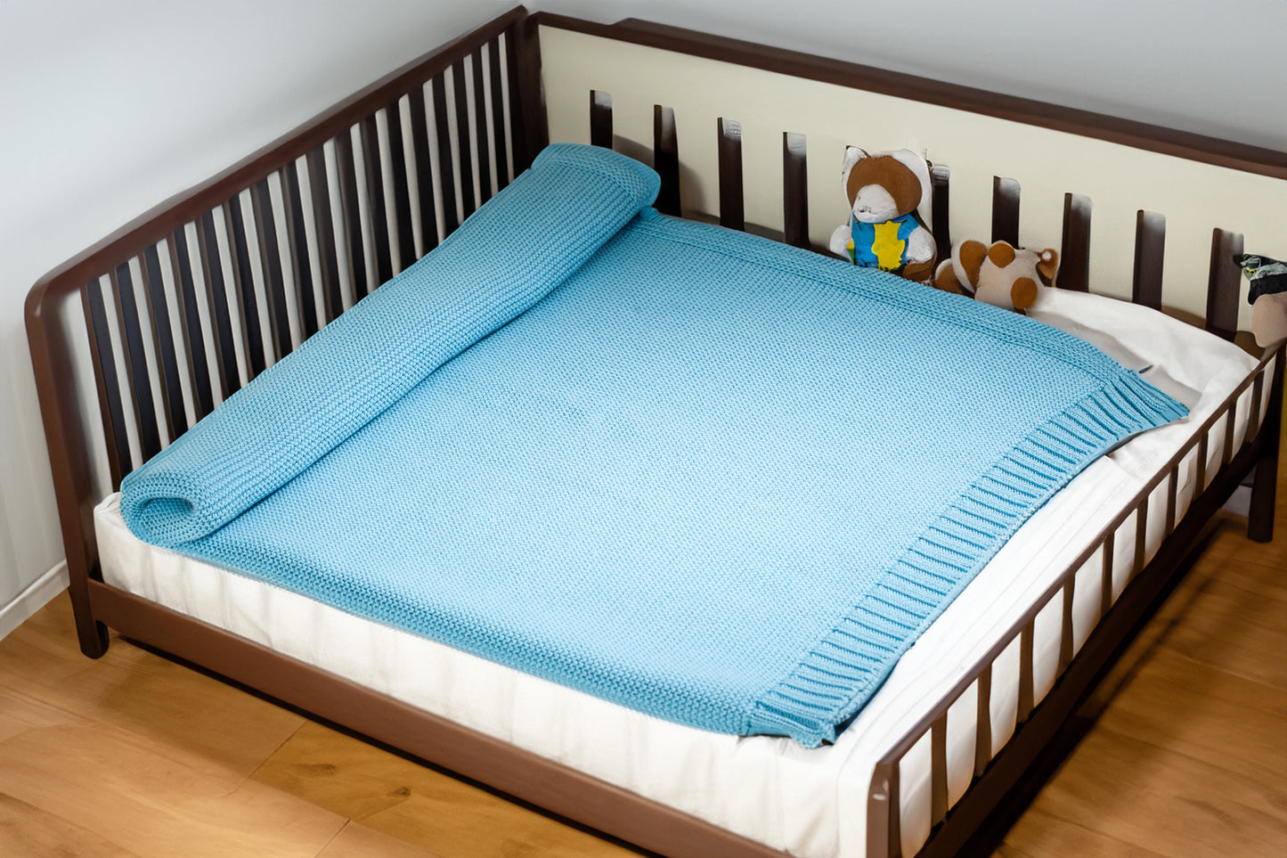 Organic Cotton Baby Blanket- Lullaby Blue - Coconest Kids