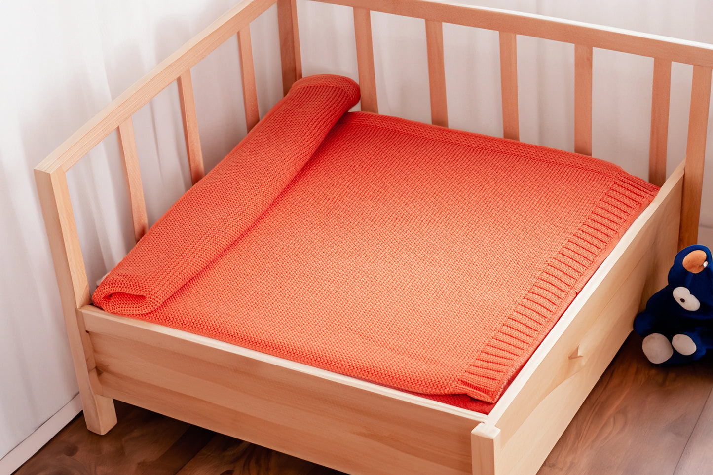 Organic Cotton Baby Blanket- Soft Peach - Coconest Kids