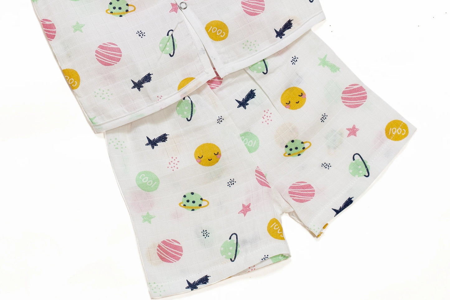 Muslin Jhabla Short Set- Cosmic Cuddles - Coconest Kids