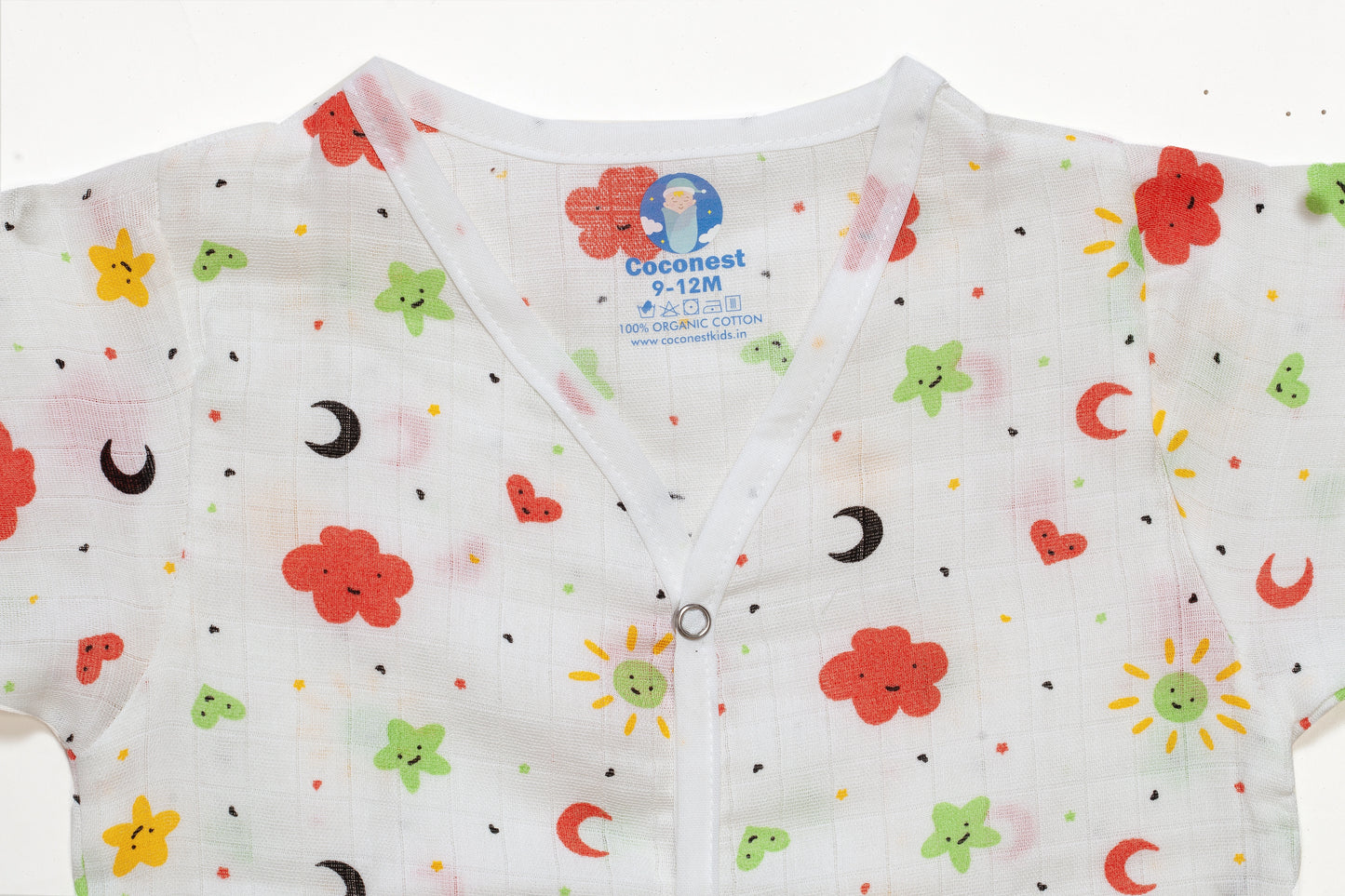 Muslin Jhabla Short Set- Celestial Snuggles - Coconest Kids