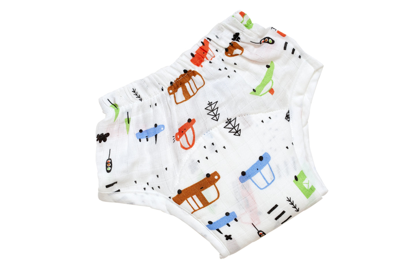 Muslin Reusable Baby Padded Underwear- Little Wheels - Coconest Kids