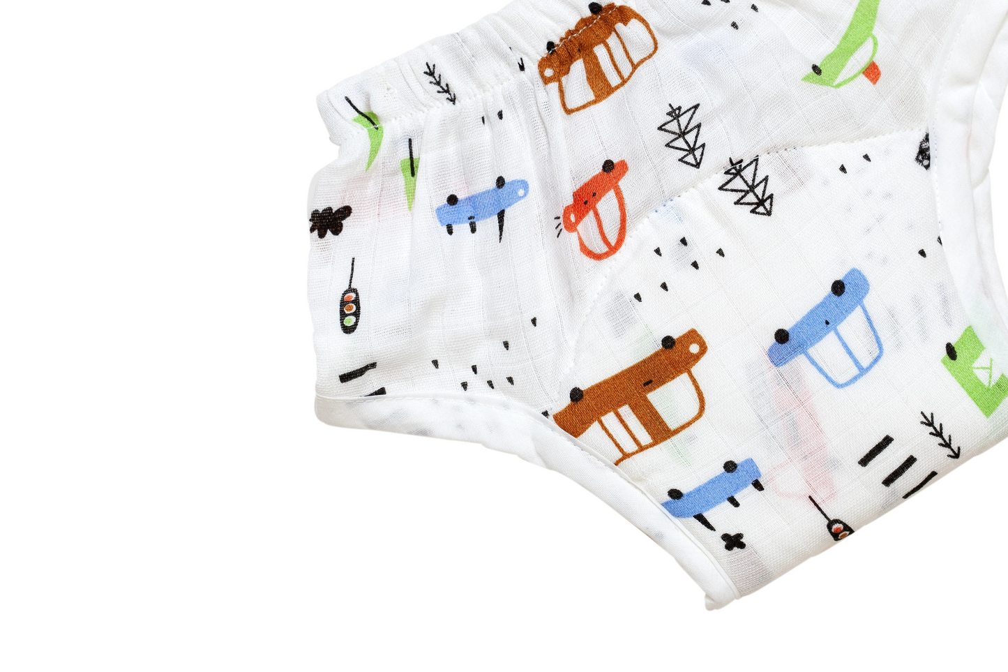 Muslin Reusable Baby Padded Underwear- Little Wheels - Coconest Kids