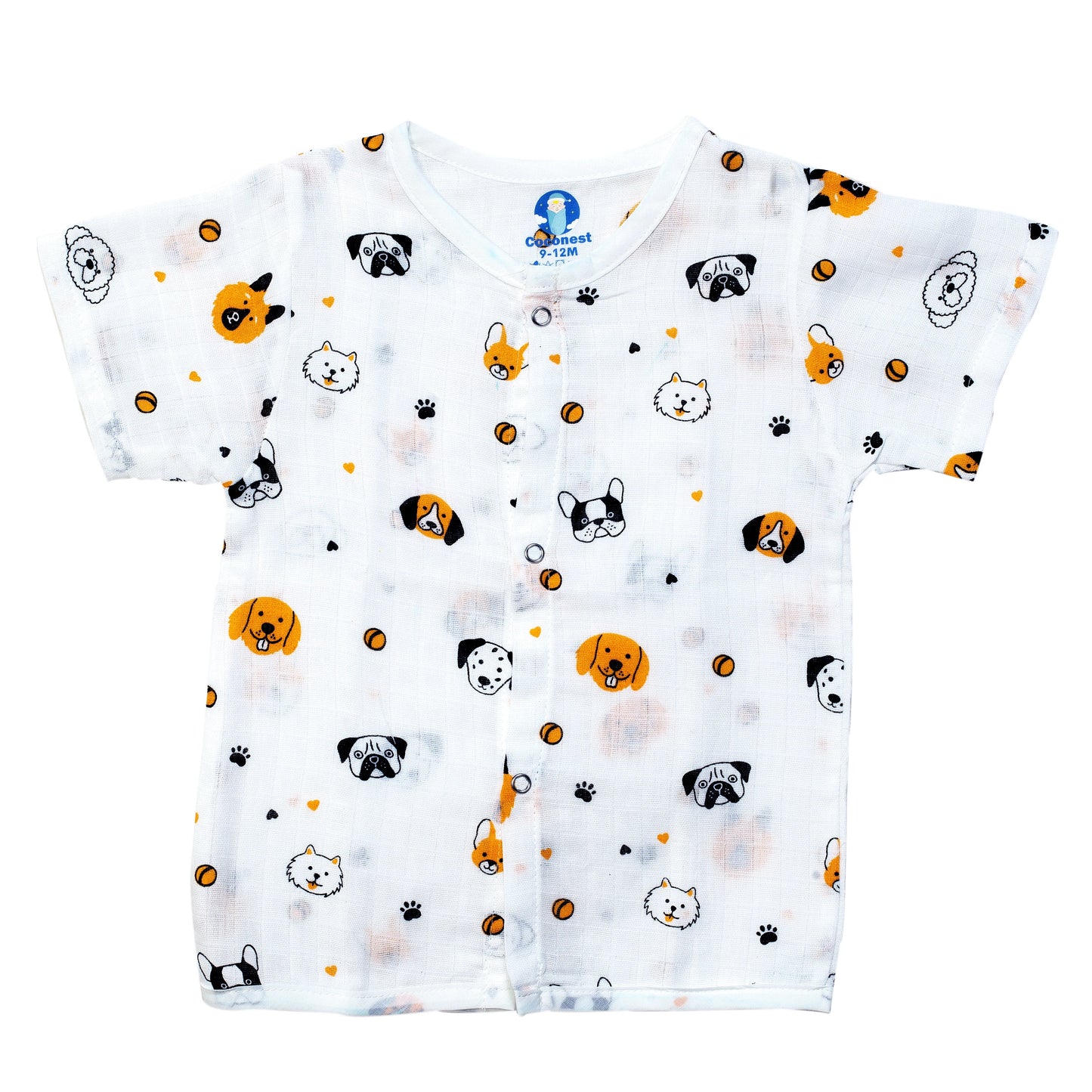 Muslin Jhabla Short Set- Puppy Pals - Coconest Kids