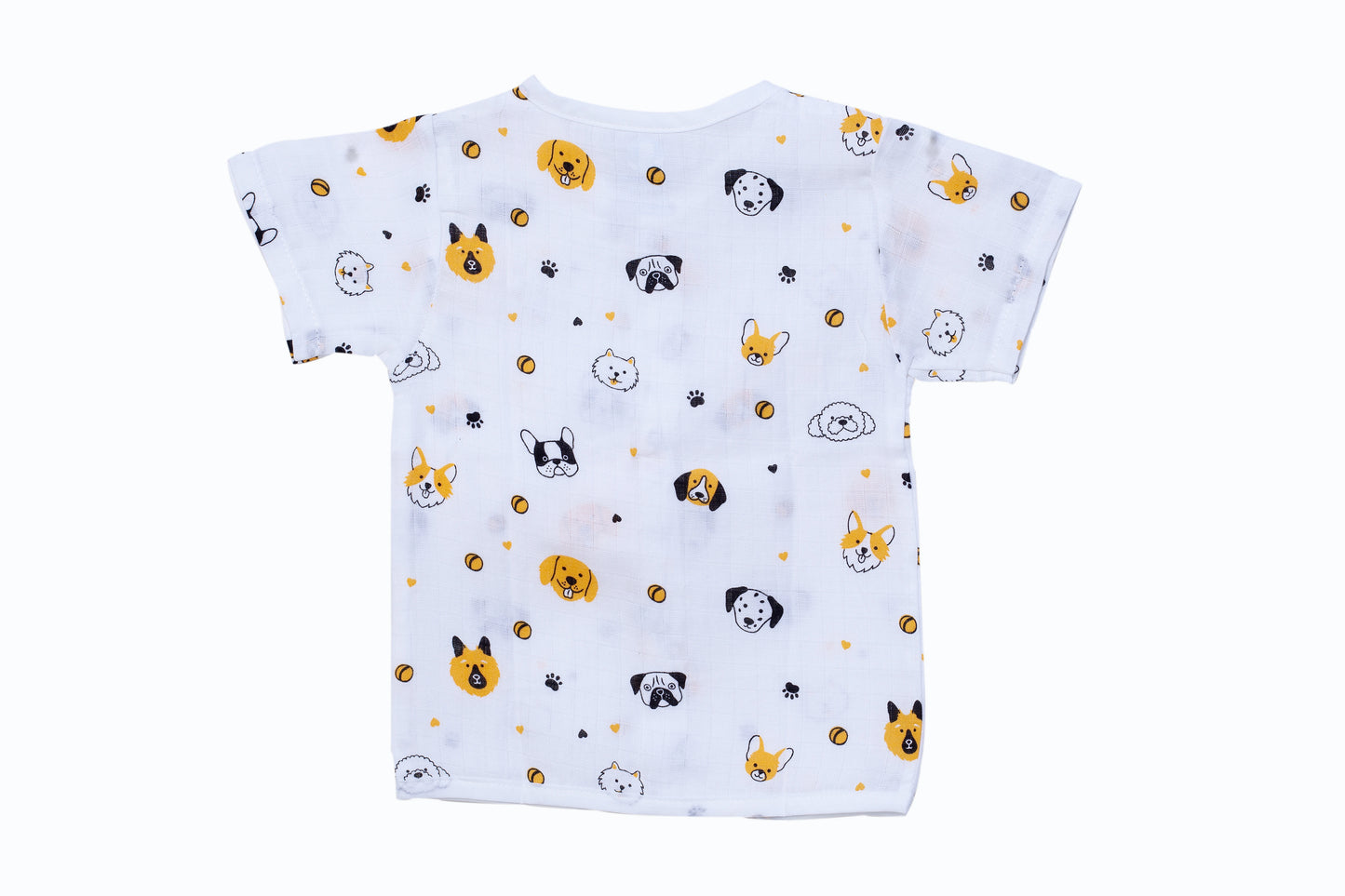 Muslin Jhabla Short Set- Puppy Pals - Coconest Kids
