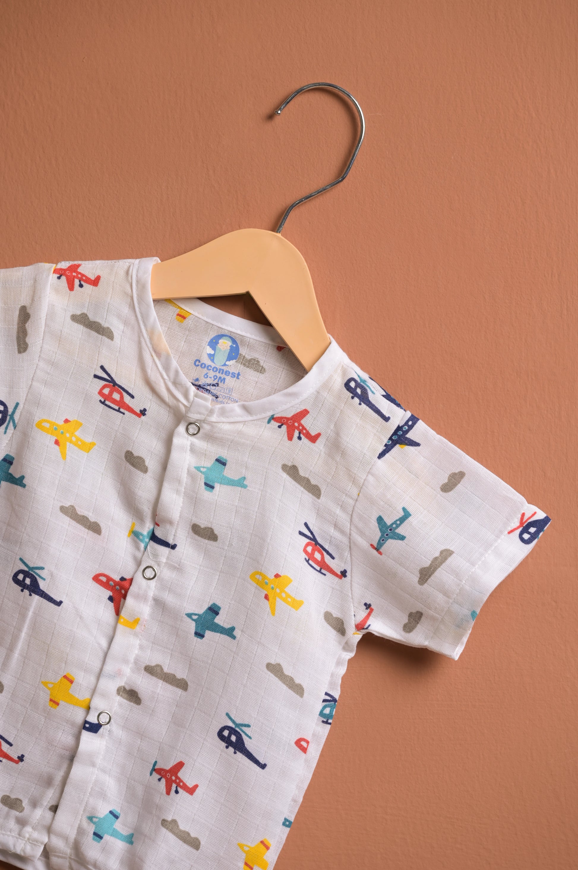 Muslin Jhabla Short Set- Little Aviator Print - Coconest Kids 