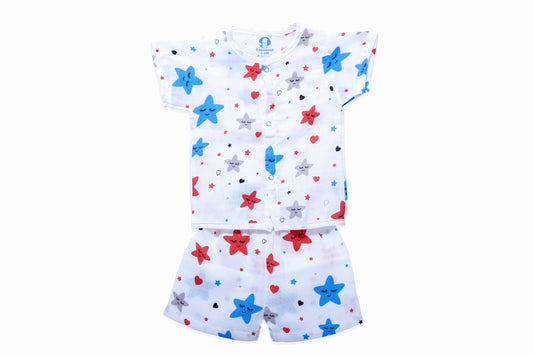 Muslin Jhabla Short Set- Starry Snuggles - Coconest Kids 