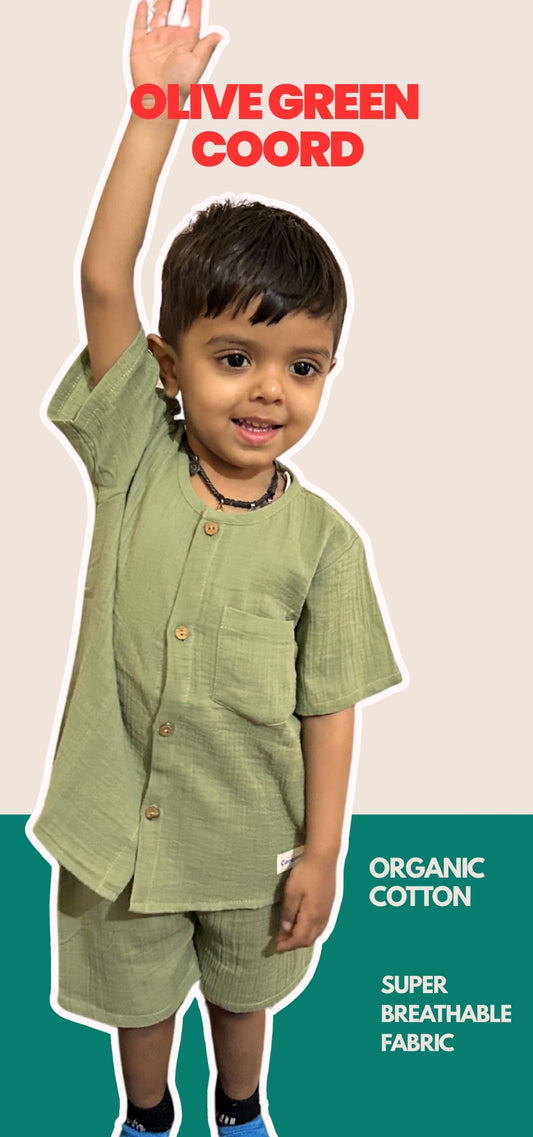 Coconest Kids Olive Green Co-ord Set Real Customer 