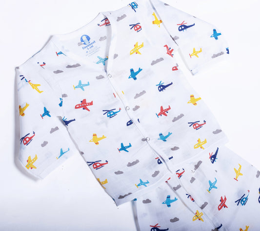 Organic Muslin- Little Aviator Pyjama Set - Coconest Kids 
