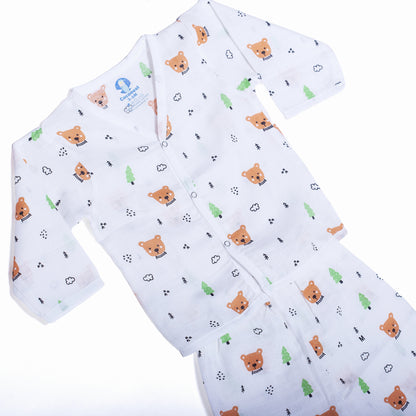 Coconest Kids Organic Muslin Little Teddy Pyjama Set