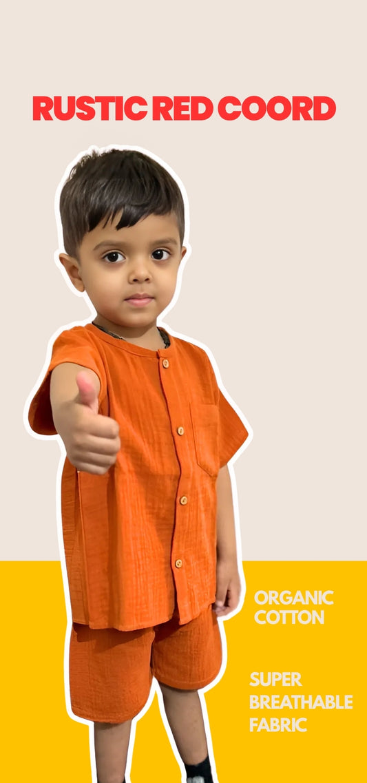 Coconest Kids Rustic Red Co-Ord Set Real Customer
