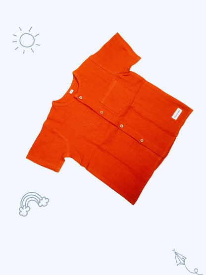 Organic Cotton Boys Co-ord Set– Rustic Red - Coconest Kids 