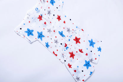 Muslin Jhabla Short Set- Starry Snuggles - Coconest Kids 