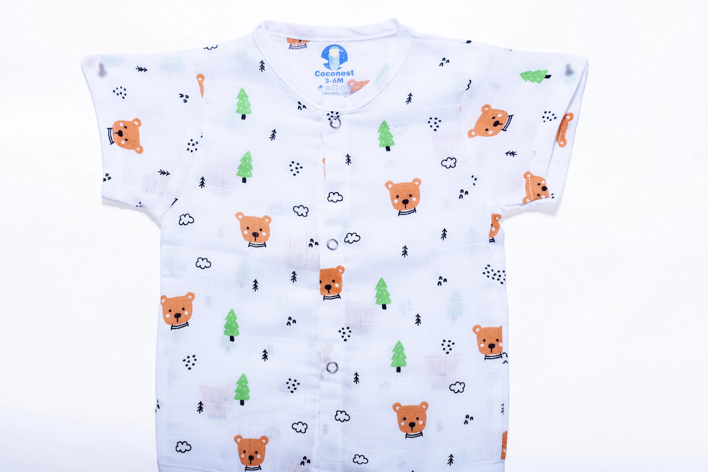 Muslin Jhabla Short Set- Little Teddy - Coconest Kids 