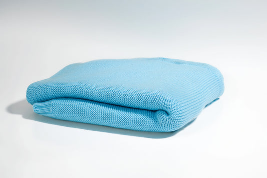 Organic Cotton Baby Blanket- Lullaby Blue - Coconest Kids 