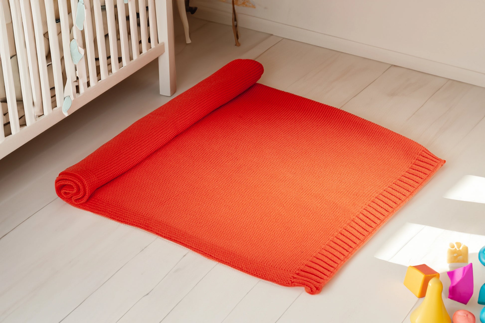 Organic Cotton Baby Blanket- Vibrant Red - Coconest Kids 