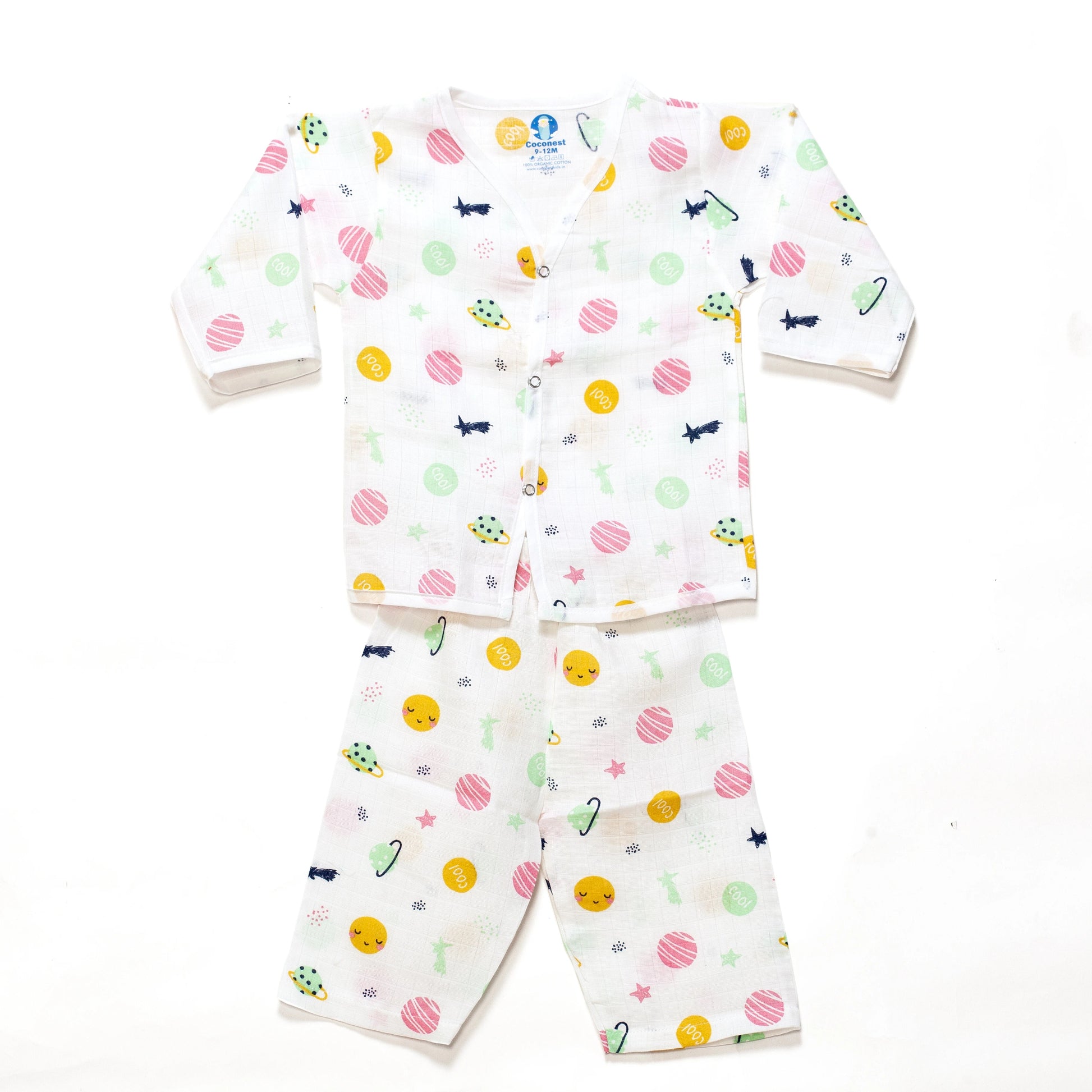 Organic Muslin- Cosmic Cuddles Pyjama Set 0-3 Months