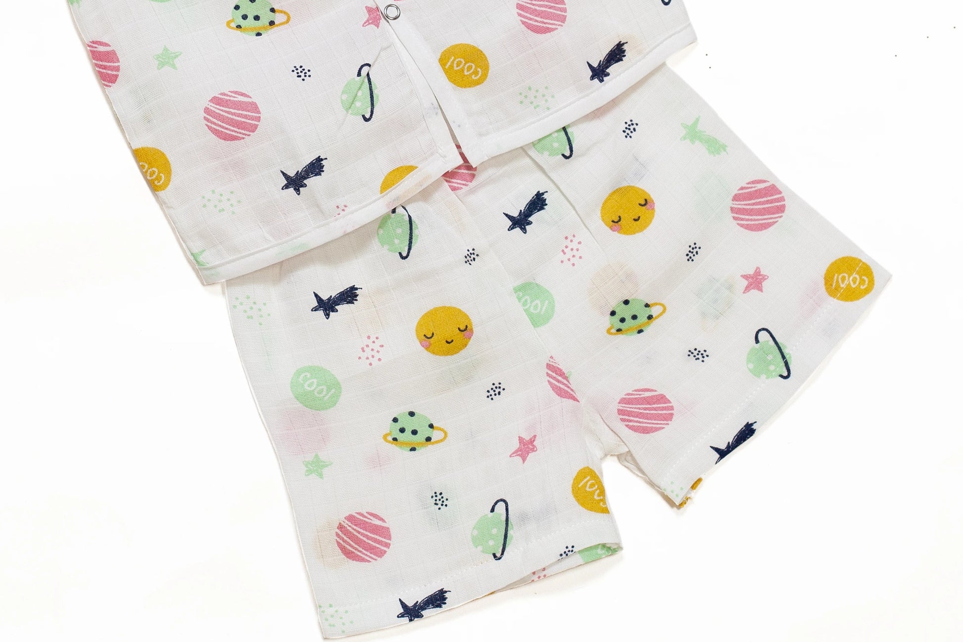 Muslin Jhabla Short Set- Cosmic Cuddles - Coconest Kids 