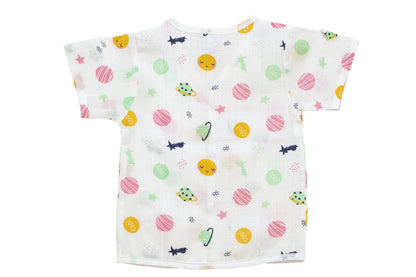 Muslin Jhabla Short Set- Cosmic Cuddles - Coconest Kids 