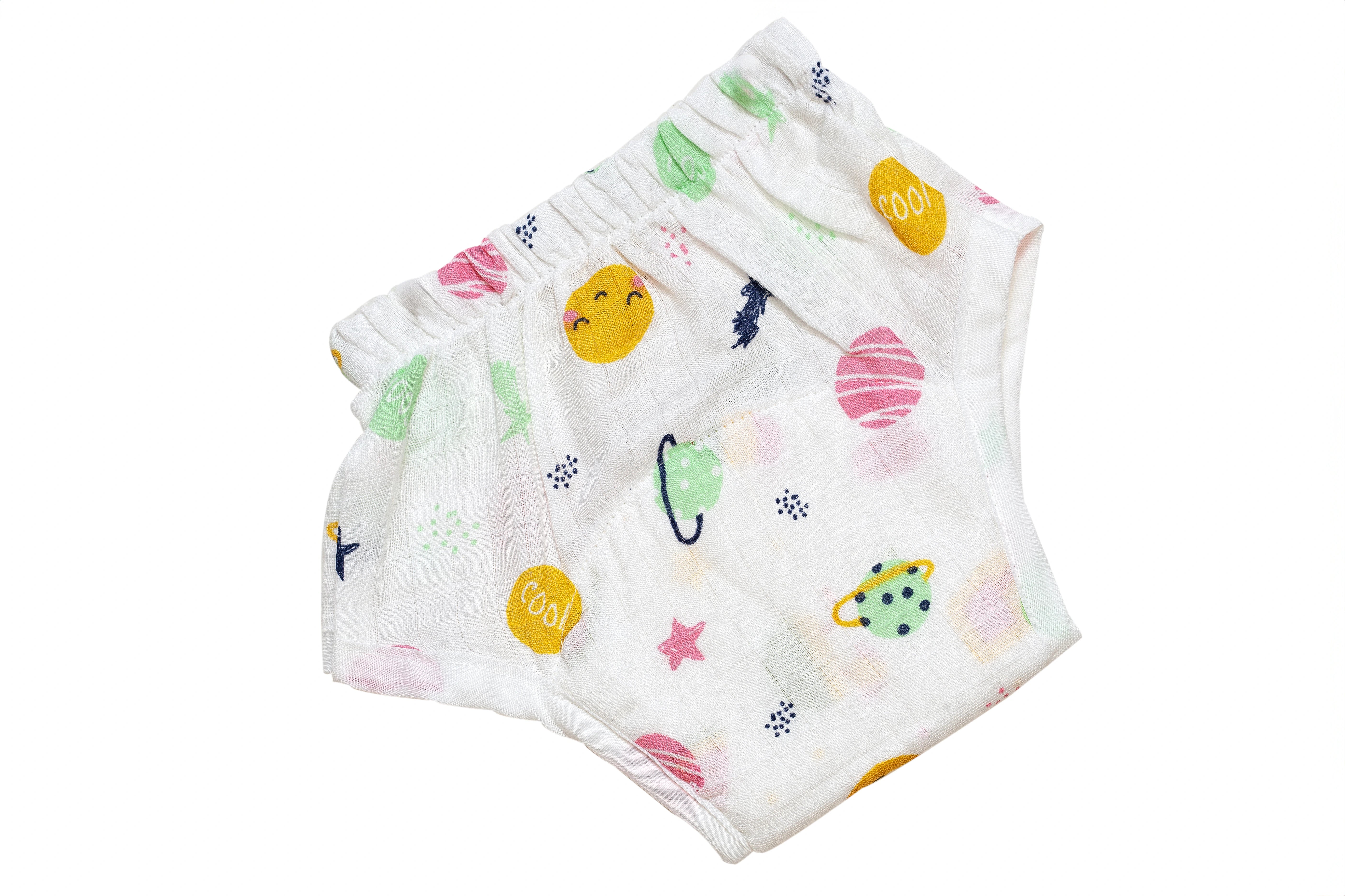 Muslin Reusable Baby Padded Underwear- Cosmic Print - Coconest Kids 