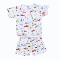 Muslin Jhabla Short Set- Little Wheels - Coconest Kids 