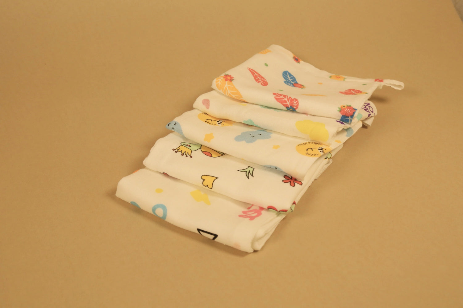 Muslin Face Wipes- 100% Organic Muslin Assorted Prints (Pack of 5) - Coconest Kids 