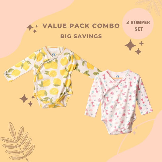 Coconest Kids Pack of 2 Organic Cotton Romper Set- WF+CC Romper 