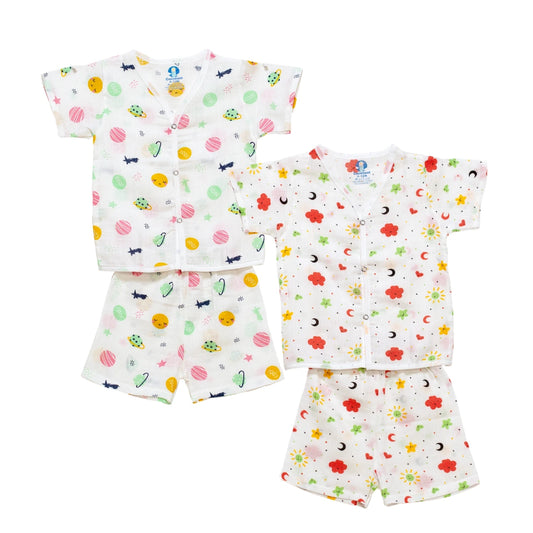 Muslin Jhabla Short Set- (Pack of2)
