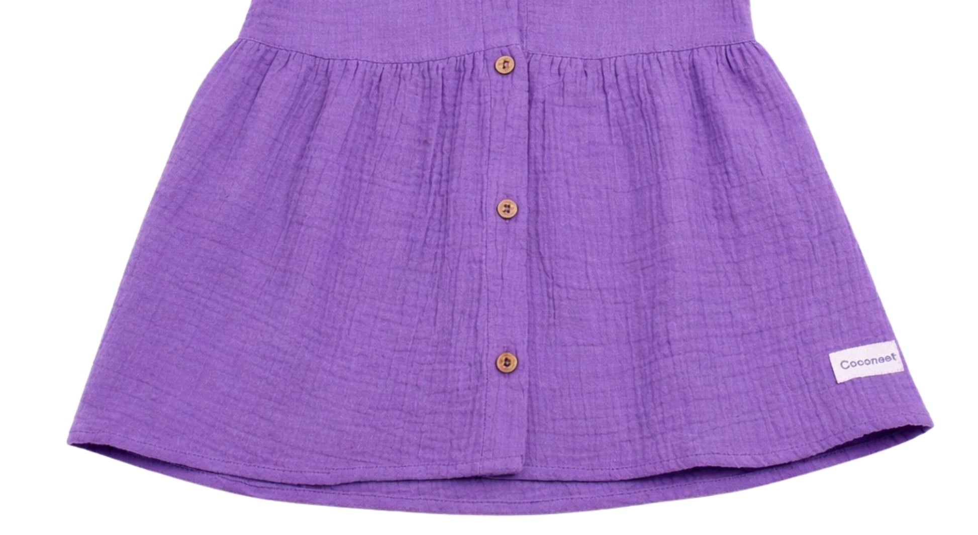 crinkled organic cotton baby toddler dress pansy purple fall coconest kids