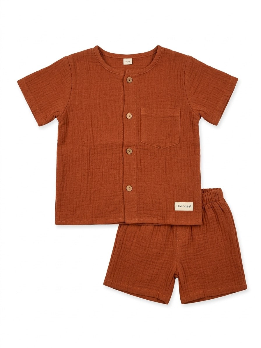 organic-cotton-boys-co-ord-set-rustic-red-by- coconest-kids-coconest