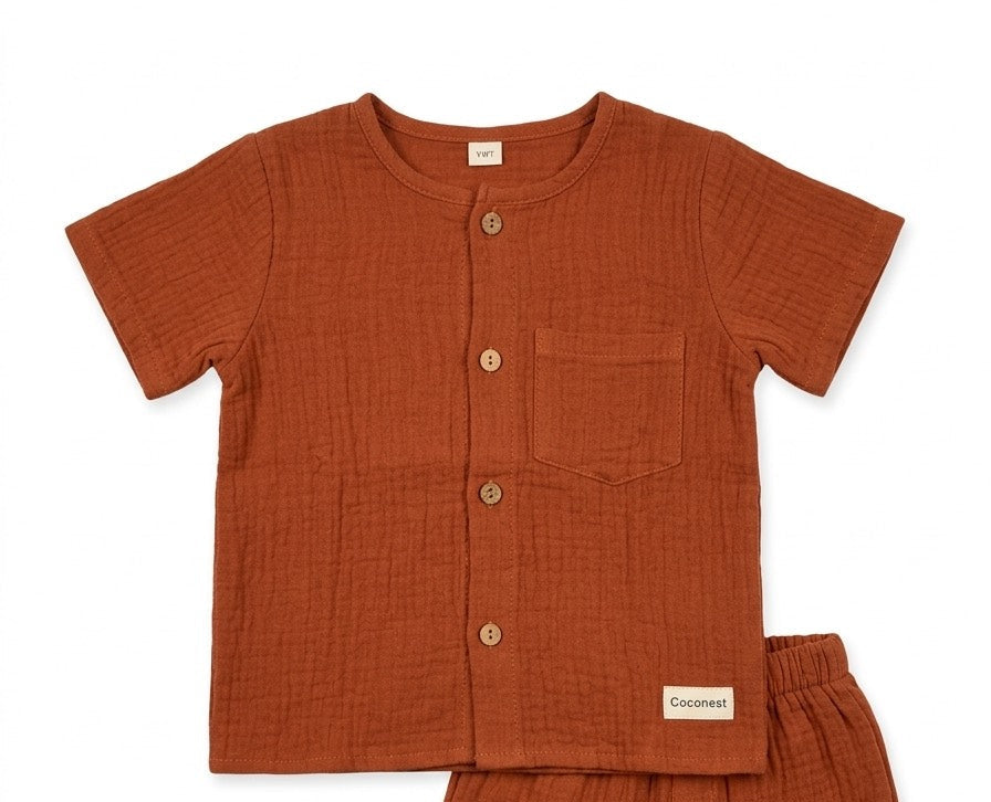 organic-cotton-boys-fron-co-ord-set -rustic-red-front-by-coconest-kids- coconest