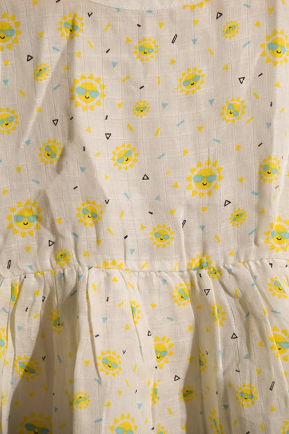 organic muslin baby frock sunny days printdetail by coconest kids coconest