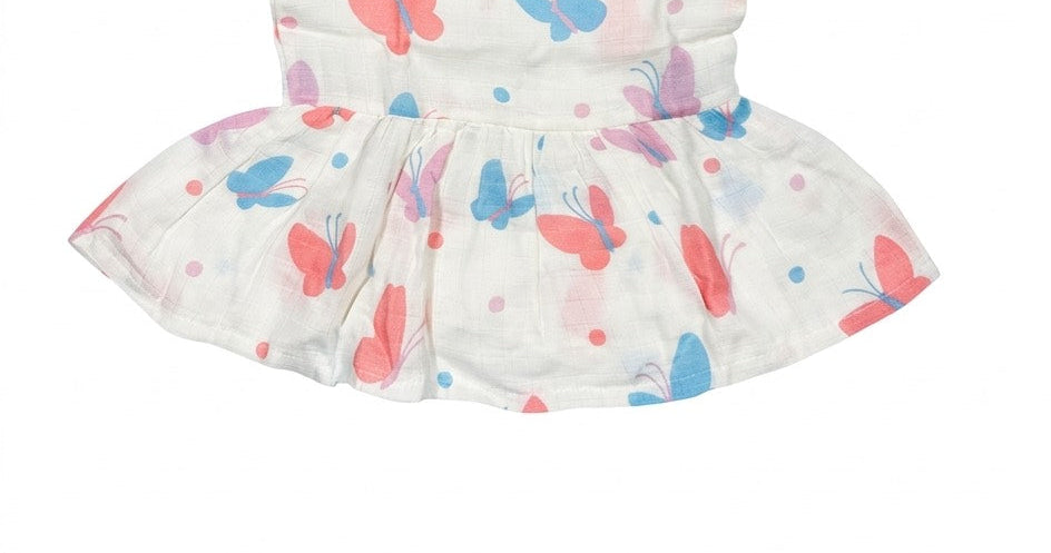 organic muslin baby front fall butterfly print by coconest kids coconest